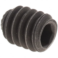 Value Collection - 1/4-20 UNC, 5/16" OAL, Knurled Cup Point Set Screw - Grade 8 Alloy Steel, 1/8" Key - Americas Industrial Supply