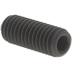 Value Collection - #10-32 UNF, 1/2" OAL, Knurled Cup Point Set Screw - Grade 8 Alloy Steel, 3/32" Key - Americas Industrial Supply