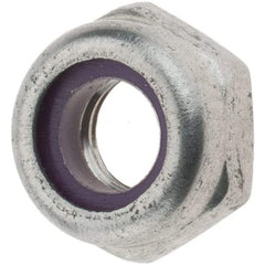 Value Collection - 1/4-28 UNF 18-8 Hex Lock Nut with Nylon Insert - 7/16" Width Across Flats, 13/64" High, Uncoated - Americas Industrial Supply