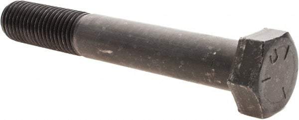 Value Collection - 7/8-9 UNC, 6" Length Under Head Hex Head Cap Screw - Partially Threaded, Grade 5 Steel, Uncoated, 1-5/16" Hex - Americas Industrial Supply