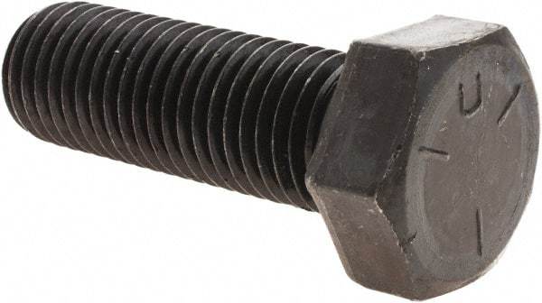 Value Collection - 1-8 UNC, 3" Length Under Head Hex Head Cap Screw - Partially Threaded, Grade 5 Steel, Uncoated, 1-1/2" Hex - Americas Industrial Supply