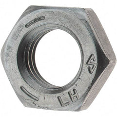 Value Collection - 5/16-24 UNF Steel Left Hand Hex Jam Nut - 1/2" Across Flats, 3/16" High, Zinc Clear Finish - Americas Industrial Supply