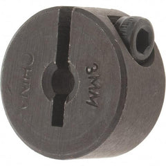 Value Collection - 3mm Bore, Steel, One Piece Clamp Collar - 11/16" Outside Diam - Americas Industrial Supply