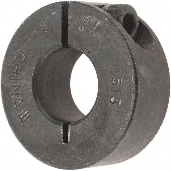 Value Collection - 15mm Bore, Steel, One Piece Clamp Collar - 1-3/8" Outside Diam - Americas Industrial Supply