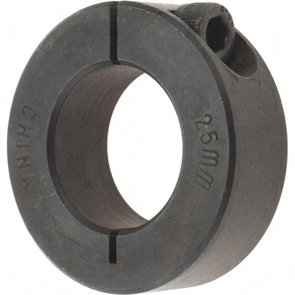 Value Collection - 25mm Bore, Steel, One Piece Clamp Collar - 1-7/8" Outside Diam - Americas Industrial Supply