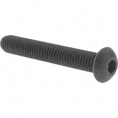 Value Collection - 3/8-16 UNC Hex Socket Drive, Button Screw - Alloy Steel, Black Oxide Finish, Fully Threaded, 2-1/2" Length Under Head - Americas Industrial Supply