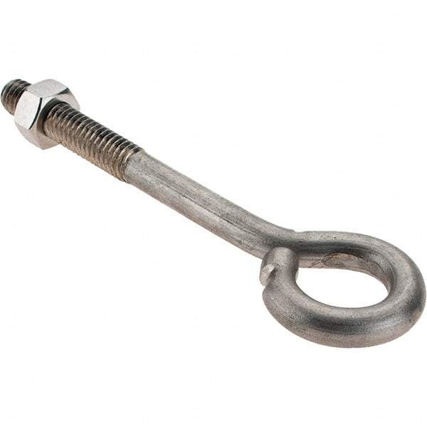 Value Collection - 5/16-18, Stainless Steel Wire Turned Open Eye Bolt - 1-1/2" Thread Length, 5/8" ID, 3" Shank Length - Americas Industrial Supply