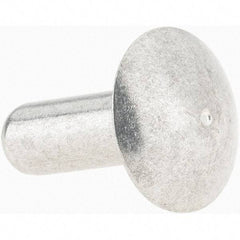 Value Collection - 3/16" Body Diam, Brazier Aluminum Solid Rivet - 1/2" Length Under Head - Americas Industrial Supply