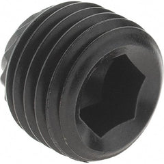 Value Collection - 3/8-24 UNF, 5/16" Long, Knurled Cup Point Set Screw - Grade 8 Alloy Steel, 3/16" Key - Americas Industrial Supply