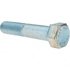Value Collection - 7/8-9 UNC, 4-1/2" Length Under Head Hex Head Cap Screw - Partially Threaded, Grade 8 Alloy Steel, Zinc-Plated Finish, 1-5/16" Hex - Americas Industrial Supply