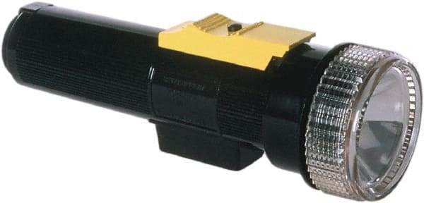 Ability One - LED Bulb, Industrial/Tactical Flashlight - Black, Yellow Plastic Body, D Alkaline Batteries Not Included - Americas Industrial Supply