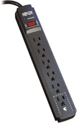 Tripp-Lite - 6 Outlets, 120 VAC15 Amps, 6' Cord, Power Outlet Strip - Floor, Keyhole Mount, 5-15 NEMA Configuration, 1.23" Strip - Americas Industrial Supply