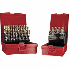 DORMER - 1 to 10mm, 118° Point, TiN Finish, High Speed Steel Jobber Length Drill Bit Set - Americas Industrial Supply