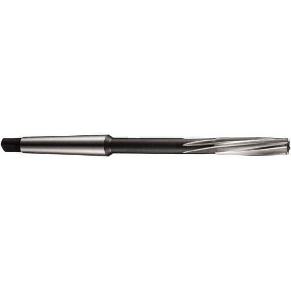 Chucking Reamer: 0.8668″ Dia, 9.3378″ OAL, 2.5216″ Flute Length, Morse Taper Shank, Cobalt Steel 8 Flute, RH