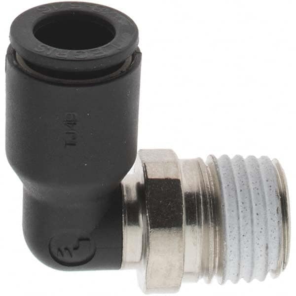 Parker - 5/16" Outside Diam, 1/4 NPT, Nylon Push-to-Connect Tube Male Elbow - 290 Max psi - Americas Industrial Supply