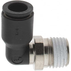Parker - 5/16" Outside Diam, 1/4 NPT, Nylon Push-to-Connect Tube Male Elbow - 290 Max psi - Americas Industrial Supply