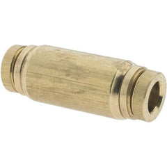 Parker - 1/4" Outside Diam, Brass Push-to-Connect Tube Union - Tube to Tube Connection, Nitrile O-Ring - Americas Industrial Supply