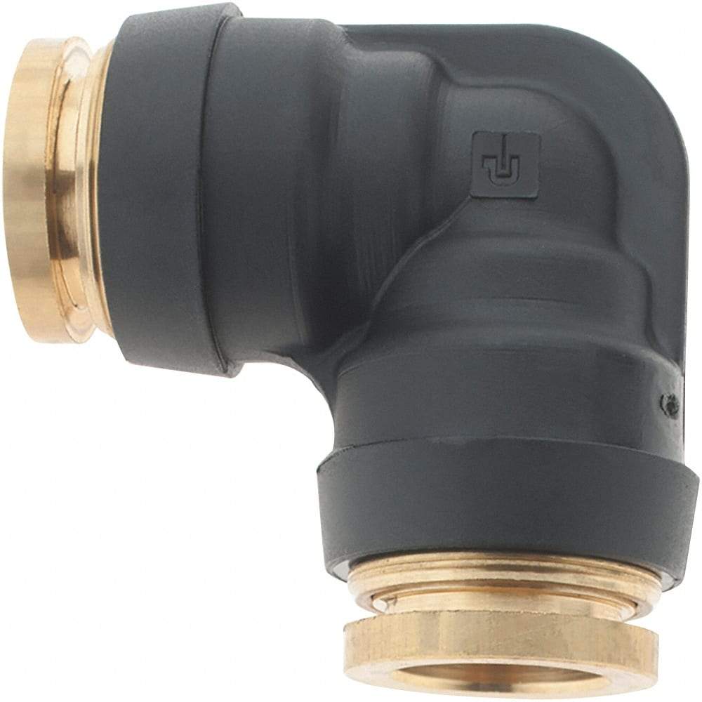 Parker - 1/2" Outside Diam, Brass Push-to-Connect Tube Union Elbow - 250 Max psi, Tube to Tube Connection - Americas Industrial Supply