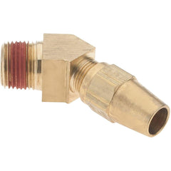 Parker - 3/8" OD, Brass Male 45° Elbow - 400 Max Working psi, - Americas Industrial Supply