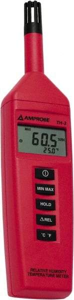 Amprobe - -4 to 140°F, 0 to 100% Humidity Range, Temp and Humidity Recorder - 3% Relative Humidity Accuracy, 0.1% RH, 0.1° F/C Resolution - Americas Industrial Supply