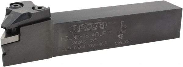 Seco - PDJN, Right Hand Cut, 25.4mm Shank Height x 25.4mm Shank Width, Negative Rake Indexable Turning Toolholder - 152.4mm OAL, DNMG 432 Insert Compatibility, Series Jetstream - Americas Industrial Supply