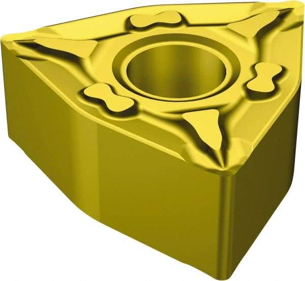 Sandvik Coromant - WNMG431 MF Grade 2015 Carbide Turning Insert - TiCN/AI2O3/TiN Finish, 80° Trigon, 1/2" Inscr Circle, 3/16" Thick, 1/64" Corner Radius - Americas Industrial Supply