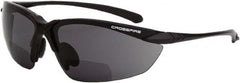 CrossFire - +2, Clear Lenses, Scratch Resistant, Framed Magnifying Safety Glasses - UV Protection, Gray Frame - Americas Industrial Supply
