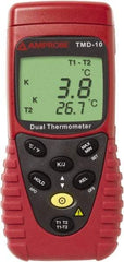 Amprobe - -328 to 2,498°F Temperature Recorder - 5 digit LCD Display, K Thermocouple Sensor, 9V Battery Power - Americas Industrial Supply