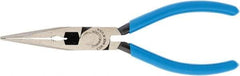 Channellock - 6" OAL, 2-7/32" Jaw Length x 41/64" Jaw Width, Long Nose Pliers - Crosshatch Jaw, Standard Head, Plastic Dipped Handles - Americas Industrial Supply