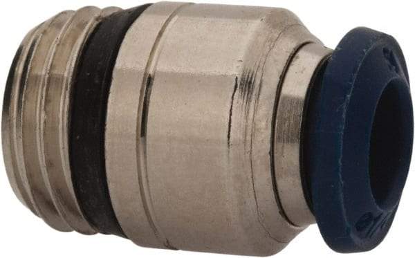 Value Collection - 1/8" Outside Diam, 10-32 Universal, Nickel Plated Brass Push-to-Connect Tube Male Connector - 250 Max psi, Tube to Universal Thread Connection, Buna O-Ring - Americas Industrial Supply