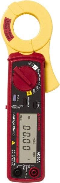 Amprobe - 3033017, CAT II, Digital Average Responding Leakage Clamp Meter with 1.1811" Clamp On Jaws - 400 VAC, 60 AC Amps, Measures Voltage, Current, Leakage Current, Resistance - Americas Industrial Supply