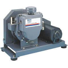 Welch - Rotary Vane-Type Vacuum Pumps; Horsepower: 1.5 ; Voltage: 208-230/460 ; Cubic Feet per Minute: 17.70 ; Length (Decimal Inch): 26.0000 ; Width (Decimal Inch): 12.3000 ; Height (Inch): 18.8 - Exact Industrial Supply