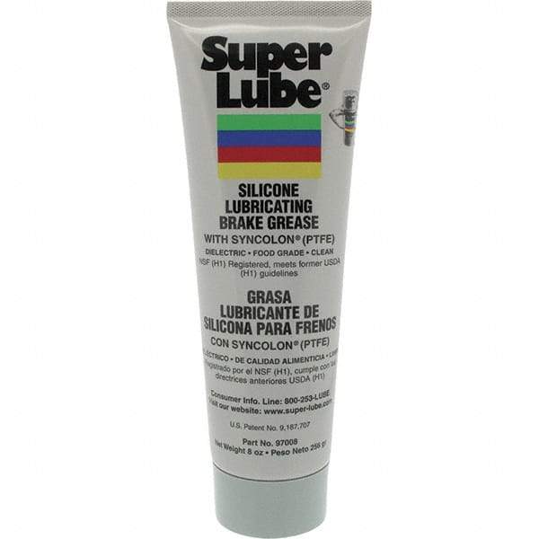 Synco Chemical - 8 oz Tube Silicone General Purpose Grease - Translucent White/Gray, Food Grade, 500°F Max Temp, NLGIG 2, - Americas Industrial Supply