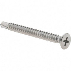 Value Collection - #10, Flat Head, Phillips Drive, 2" OAL, #3 Point, Self Drilling Screw - Grade 410 Stainless Steel - Americas Industrial Supply