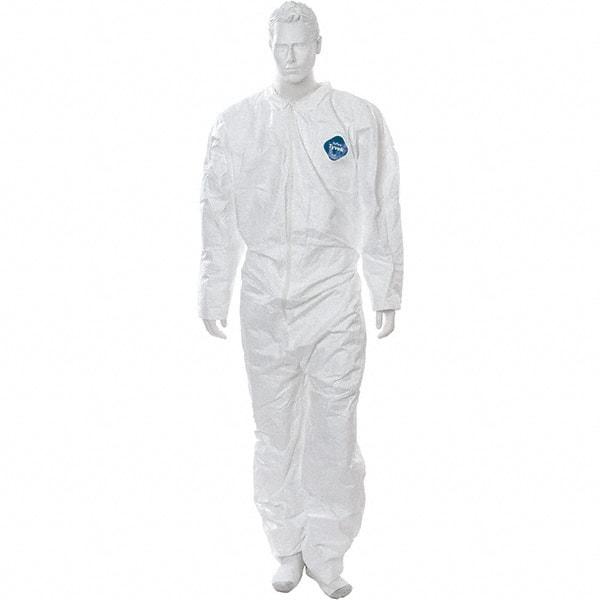 Value Collection - Size 3XL Film Laminate General Purpose Coveralls - White, Zipper Closure, Open Cuffs, Open Ankles - Americas Industrial Supply