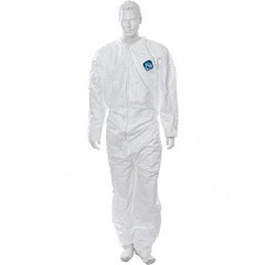 Value Collection - Size 3XL Film Laminate General Purpose Coveralls - White, Zipper Closure, Open Cuffs, Open Ankles - Americas Industrial Supply