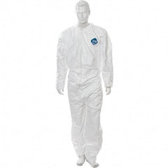 Value Collection - Size M Film Laminate General Purpose Coveralls - White, Zipper Closure, Open Cuffs, Open Ankles - Americas Industrial Supply