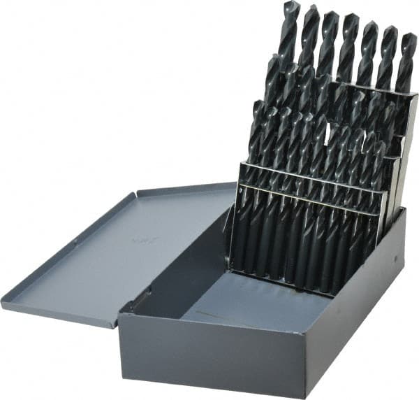 Chicago-Latrobe - 135° Point, Oxide Finish, High Speed Steel Jobber Length Drill Bit Set - Americas Industrial Supply
