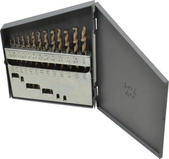 Chicago-Latrobe - 1/16 to 1/4", 135° Point, Gold Finish, Cobalt Jobber Length Drill Bit Set - Americas Industrial Supply