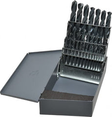 Chicago-Latrobe - 1/16 to 1/2", 135° Point, Oxide Finish, High Speed Steel Screw Machine Length Drill Bit Set - Americas Industrial Supply