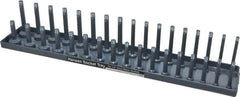 Made in USA - 34 Piece Capacity Deep & Shallow Metric Socket Tray - 1/2" Drive, Gray - Americas Industrial Supply