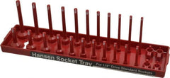 Made in USA - 26 Piece Capacity Deep & Shallow Inch Socket Tray - 1/4" Drive, Red - Americas Industrial Supply