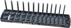 Made in USA - 28 Piece Capacity Deep & Shallow Metric Socket Tray - 1/4" Drive, Gray - Americas Industrial Supply