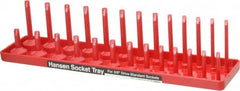 Made in USA - 26 Piece Capacity Deep & Shallow Inch Socket Tray - 3/8" Drive, Red - Americas Industrial Supply