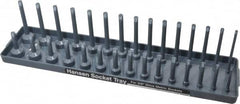 Made in USA - 30 Piece Capacity Deep & Shallow Metric Socket Tray - 3/8" Drive, Gray - Americas Industrial Supply