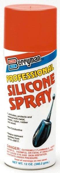 Berryman Products - 12 oz Aerosol Automotive Professional Silicone Spray - Light Hydrotreated Naphtha - Americas Industrial Supply