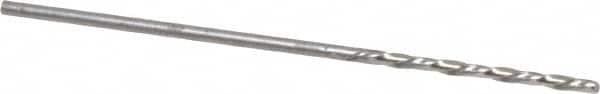 Chicago-Latrobe - #56 118° High Speed Steel Jobber Drill - Bright Finish, Left Hand Cut, Spiral Flute, Straight Shank, 1-3/4" OAL, Standard Point - Americas Industrial Supply