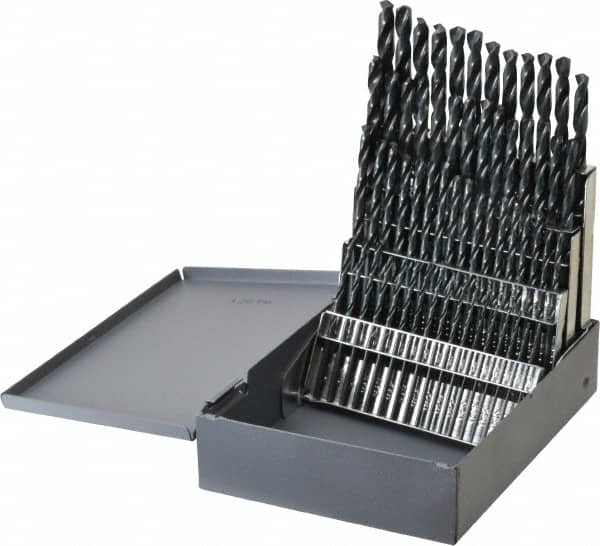 Chicago-Latrobe - 135° Point, Oxide Finish, High Speed Steel Jobber Length Drill Bit Set - Americas Industrial Supply