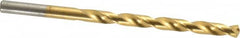 Chicago-Latrobe - #4 135° Cobalt Jobber Drill - TiN Finish, Right Hand Cut, Spiral Flute, Straight Shank, 3-3/4" OAL, Split Point - Americas Industrial Supply