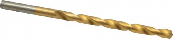 Chicago-Latrobe - #9 135° Cobalt Jobber Drill - TiN Finish, Right Hand Cut, Spiral Flute, Straight Shank, 3-5/8" OAL, Split Point - Americas Industrial Supply